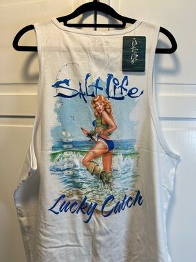 NWT Salt Life Men’s Lucky Catch Tank Top Size XL Multicolor